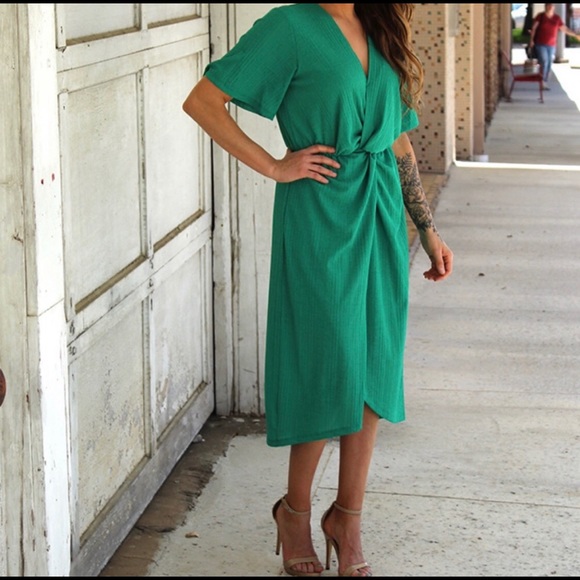all in favor green dress